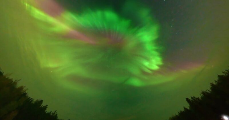 2025.09.21 Aurora over Aurora Station (360, 2D Timelapse)