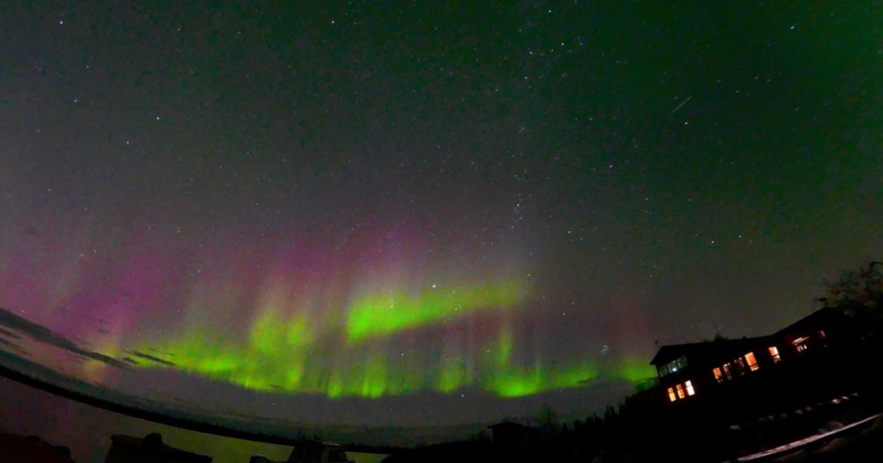 2026.09.15-16 Aurora over Trout Rock Lodge (360 Timelapse, Camera#2 @Pier)